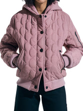 Womenās Quilted Pink Hoodie Jacket